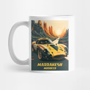 Marrakesh Morocco Supercar Vintage Travel Art Poster Mug